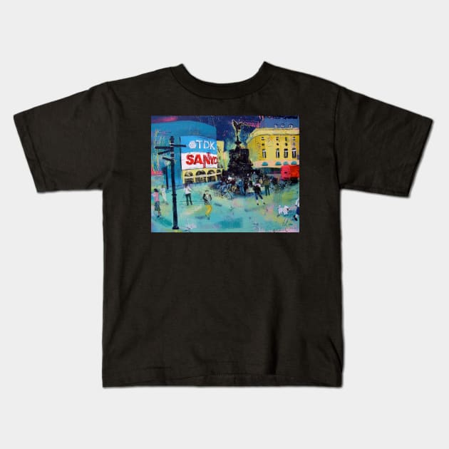 Piccadilly Circus Kids T-Shirt by OllieLett